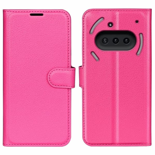 Nothing Phone (3a) Konstläder Plånboksfodral Litchi Texture - Rosa Rosa