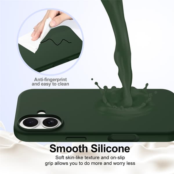 Mobilskal till iPhone 17 MagSafe Silikon Anti-Drop - Mörkgrön Grön