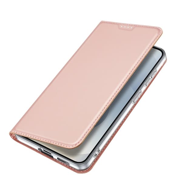 DUX DUCIS Mobilskal till Samsung Galaxy S26 Plus Äkta Läder Ställ- Rosa