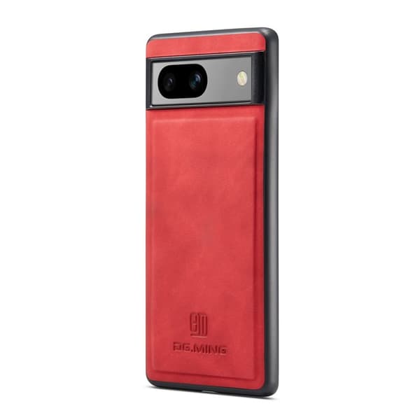 DG.MING Mobilskal till Google Pixel 8a Hybrid PU Läder+PC+TPU Röd