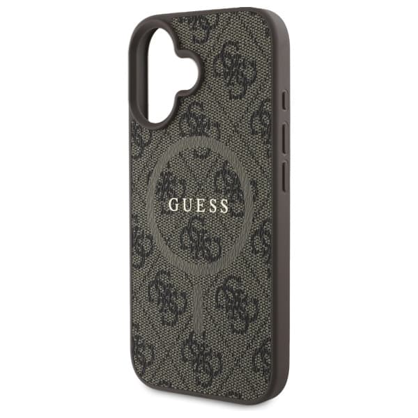 Guess telefontaske til iPhone 16 MagSafe 4G Ring Classic - Brun