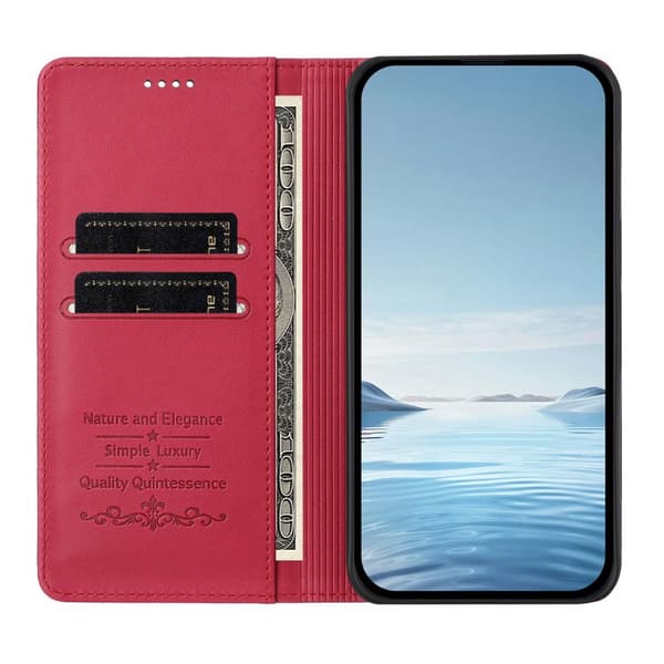 Plånboksfodral för Samsung Galaxy S26 Ultra Konstläder RFID - Röd