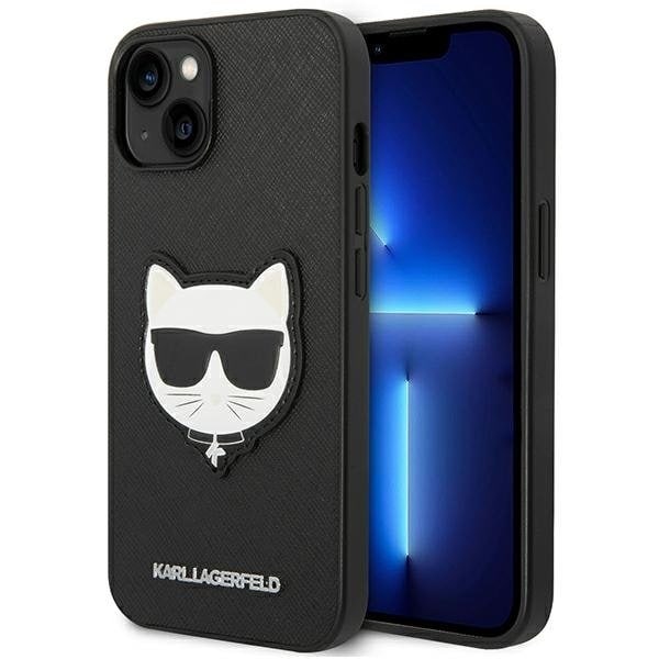 Karl Lagerfeld iPhone 14 Plus Skal Saffiano Choupette Head Patch - Svart Svart