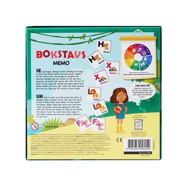 BARBO Spel Classic Pedagog Spel Bokstavsmemo (SE)