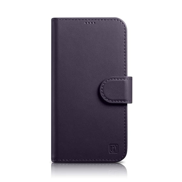 iCarer iPhone 14 Plus Plånboksfodral 2in1 Anti-RFID - Mörklila Lila