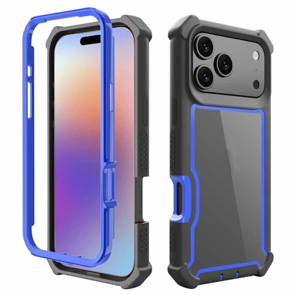 Mobilskal till iPhone 17 Pro Max TPU + PC Shockproof - Svart/Blå