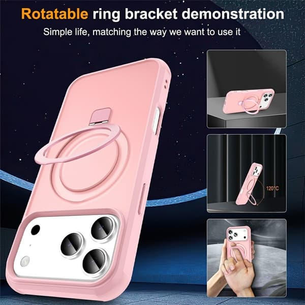 Mobilskal till iPhone 17 Pro Max MagSafe TPU+PC Kickstand - Rosa Rosa