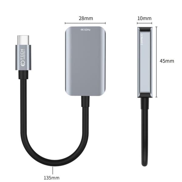 Tech-Protect USB-C til HDMI Adapter Ultraboost - Sort Svart