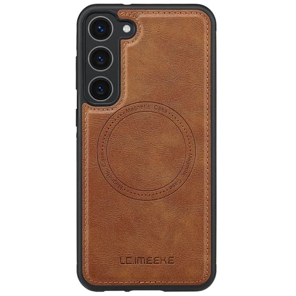 LC.IMEEKE Samsung Galaxy S23 Plånboksfodral Konstläder - Brun