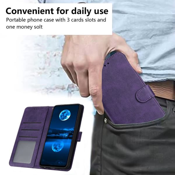 Plånboksfodral för Samsung Galaxy S26 Flip Ställ Konstläder - Lila