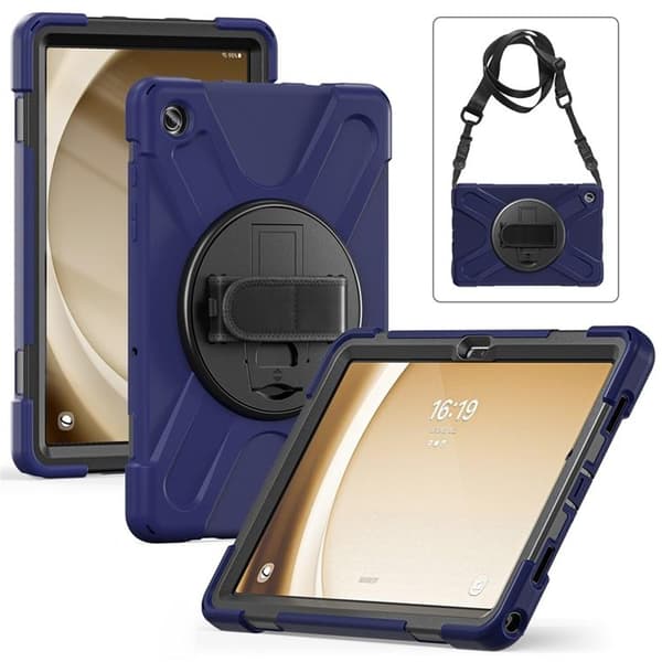Mobilskal till Galaxy Tab A9 Plus Kickstand Handrem Med Axelrem Blå
