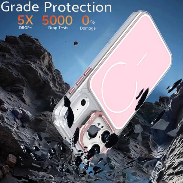 Mobilskal till iPhone 17 Pro MagSafe Lens Kickstand TPU + PC - Rosa Rosa