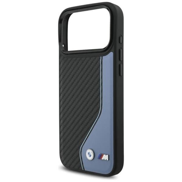 BMW telefontaske til iPhone 17 Pro Max MagSafe M Carbon Logo - Blå Blå