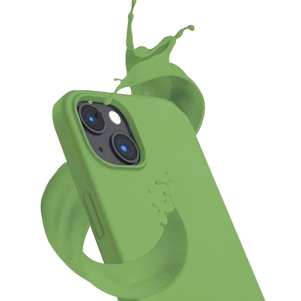SiGN iPhone 14 Taske Flydende Silikone - Jadegrøn