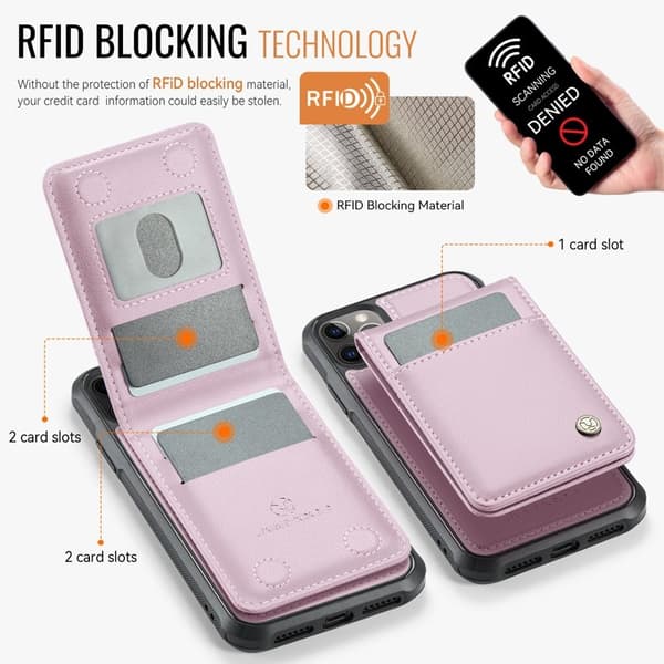 JEEHOOD J06 Mobilskal till iPhone 11 Pro Max MagSafe RFID Skydd Rosa
