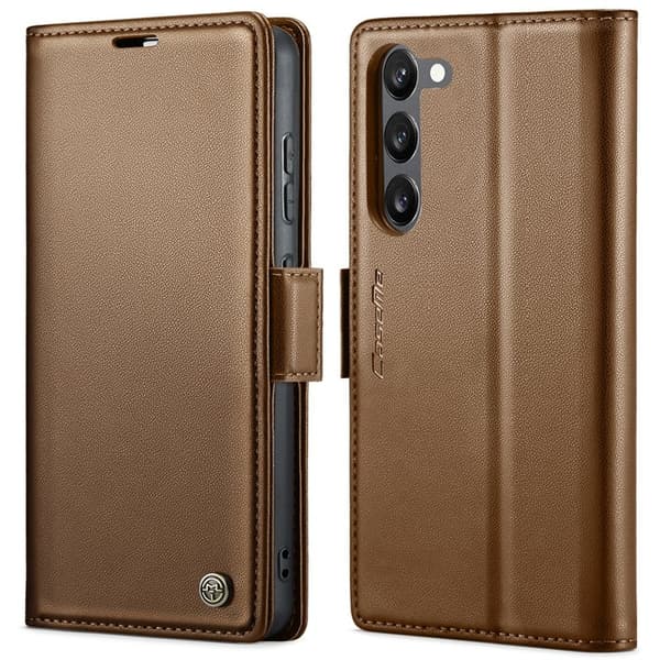 CASEME Plånboksfodral Konstläder för Samsung Galaxy S23 - Brun