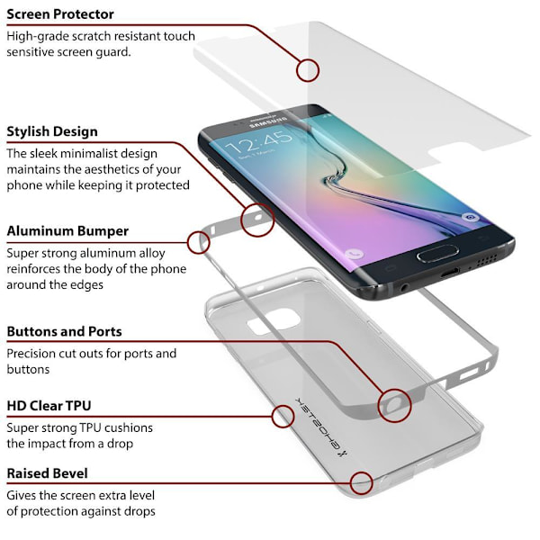 Ghostek Cloak Skal till Samsung Galaxy S6 Edge Plus - Silver Silver