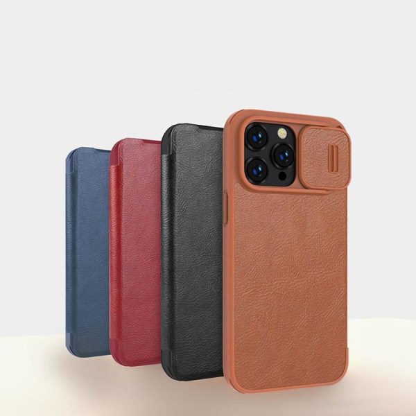 Nillkin iPhone 14 Pro Plånboksfodral Qin Pro Läder - Svart