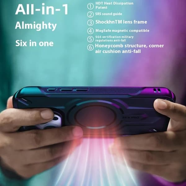 JTLEGEND REX Mobilskal till iPhone 16 Pro Max Magsafe Shockproof - Blå Blå
