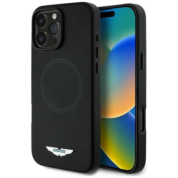 Aston Martin Telefontaske til iPhone 16 Pro Max MagSafe HC FW Logo - Sort Black