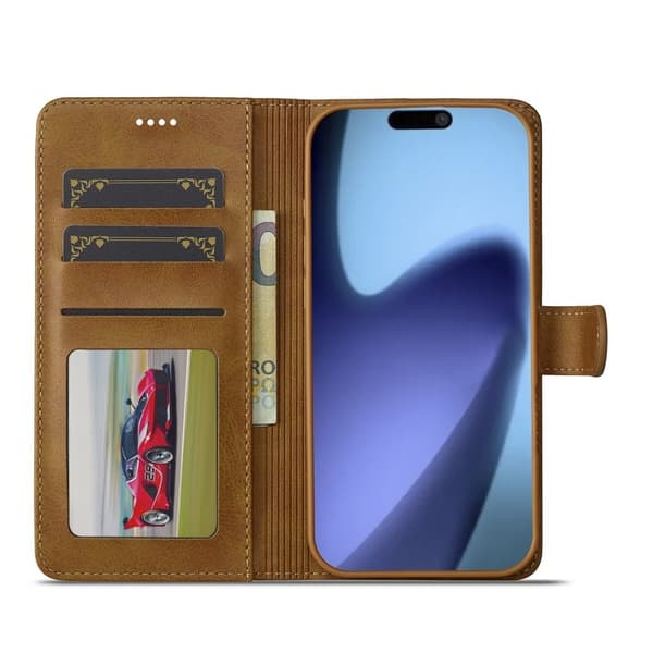 LC.IMEEKE iPhone Air Plånboksfodral Konstläder - Ställfunktion - Gul