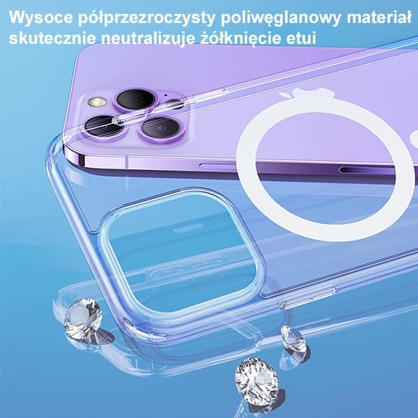 USAMS telefontaske til iPhone 14 Plus/15 Plus MagSafe Ice Magnet - Gennemsigtig