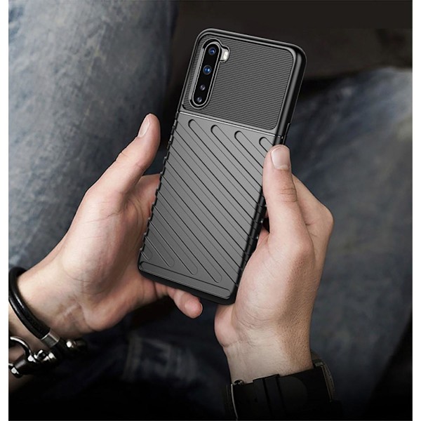 Thunder Twill Texture Skal Till OnePlus Nord - Blå Blå
