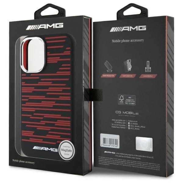 Mercedes Mobilskal till iPhone 16 MagSafe AMG Silikon Graphics Black