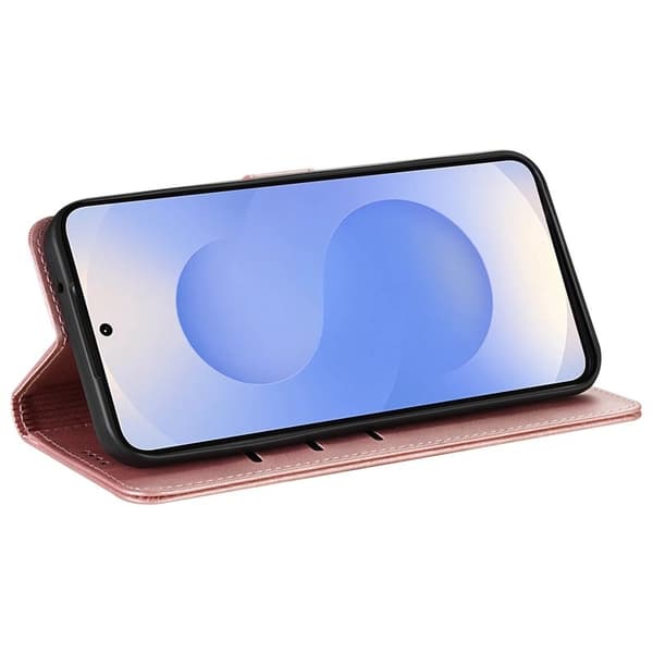 AZNS Samsung Galaxy S25 FE Plånboksfodral Konstläder - Roséguld