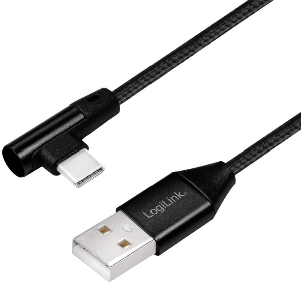 LogiLink Vinklet USB-C kabel USB 2.0 Max 3A 1m