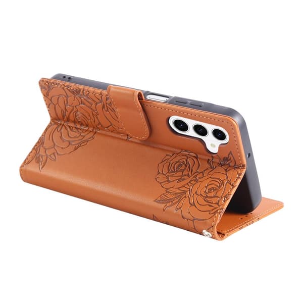 Plånboksfodral för Samsung Galaxy S26 Plus Konstläder 3 kortfack - Brun
