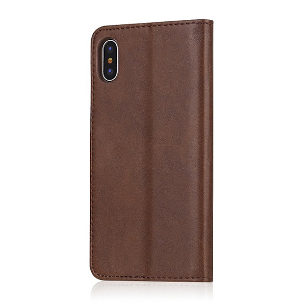 LC.IMEEKE Wallet Stand Mobilskal KonstLäder - Brun för iPhone X/10