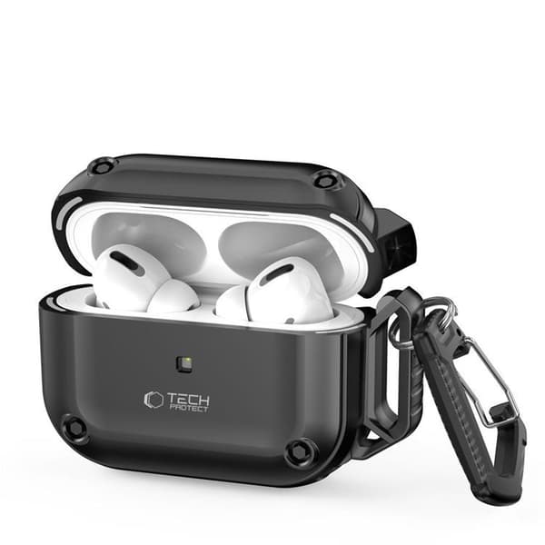 Tech-Protect Apple Airpods Pro 1/2 Skal Rough Hook - Svart Svart