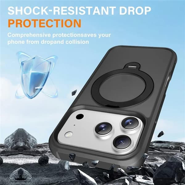 Mobilskal till iPhone 17 Pro Max MagSafe Kickstand TPU + PC - Svart Svart