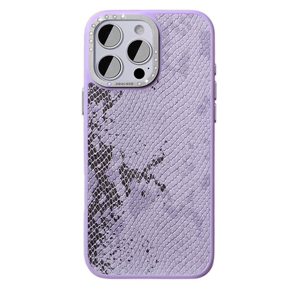 JAUCASE Mobilskal till iPhone 16 Pro Max Magafe Snake Texture - Lila Lila