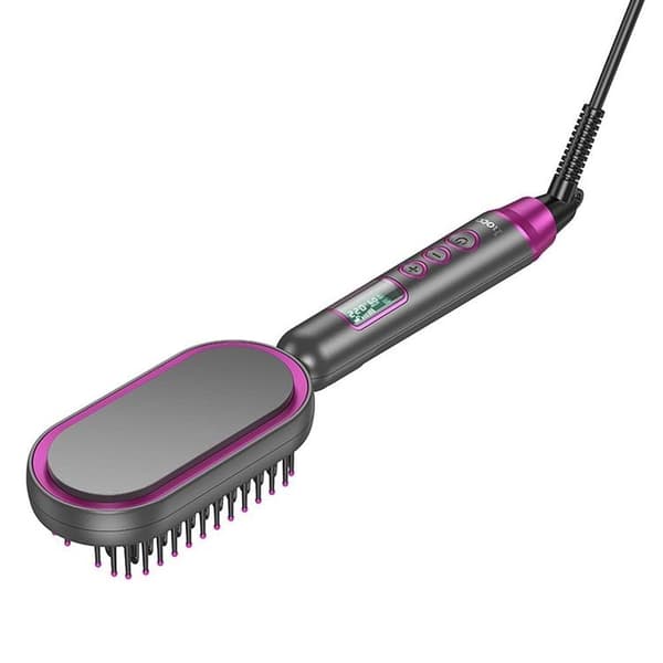 Hoco Elektrisk glattende hårkam med skærm HP44 Rosa