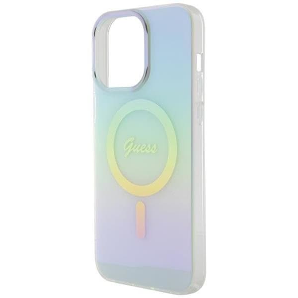 Guess iPhone 15 Pro Mobilskal Magsafe IML Iridescent - Turkis Blå