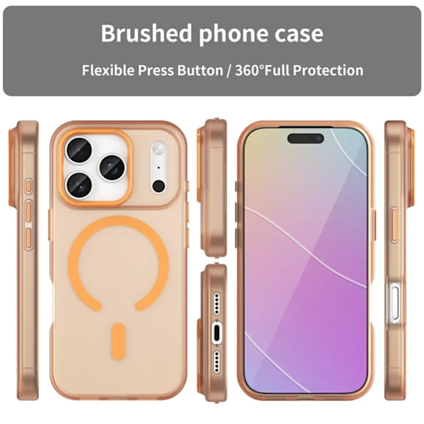 Mobilskal till iPhone 17 Pro Max MagSafe Matte Translucent - Orange Orange