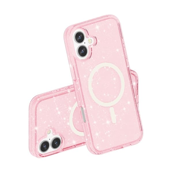 Mobilskal till iPhone 17 MagSafe Puderglitter - Rosa Rosa