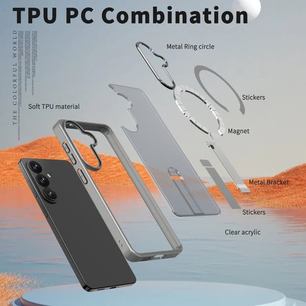 Mobilskal för Samsung Galaxy S26 Plus Magnetiskt Kickstand TPU - Titangrå