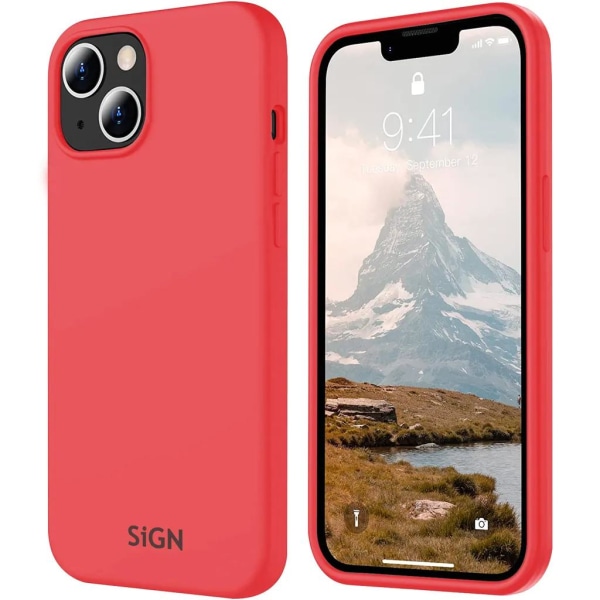 SiGN iPhone 15 Plus Mobilcover Flydende Silikone - Rød