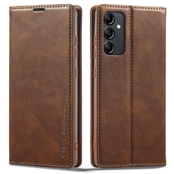 LC.IMEEKE Samsung Galaxy A14 Plånboksfodral Konstläder - Brun