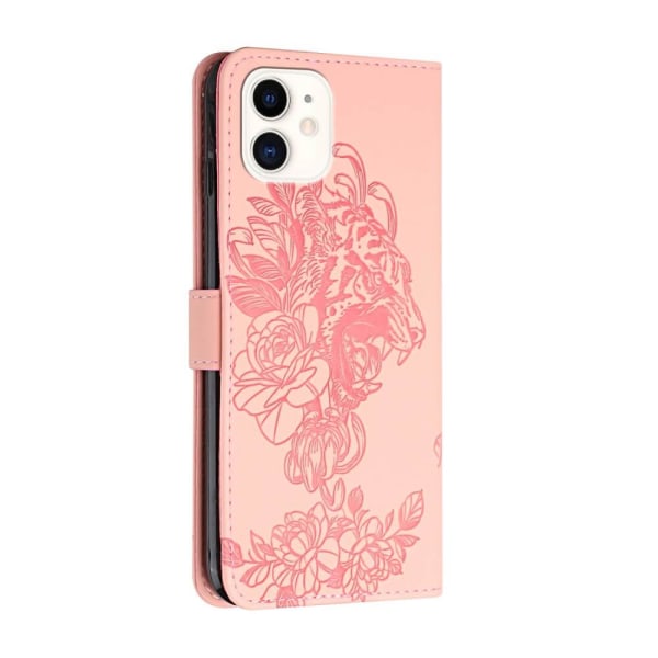 Tiger Flower Plånboksfodral till iPhone 12 & 12 Pro - Rosa Rosa