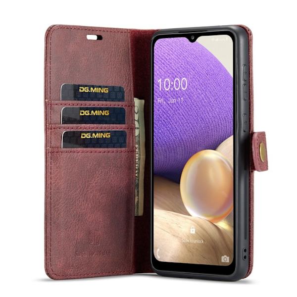 DG.MING Plånboksfodral Folio Flip Stand Samsung Galaxy A33 5G Röd