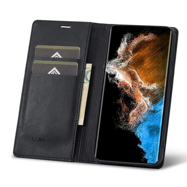 LC.IMEEKE Samsung Galaxy S23+ Plånboksfodral Konstläder - Svart