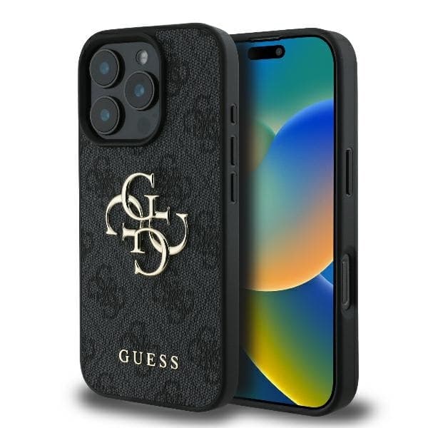 Guess Telefontaske til iPhone 16 Pro Max 4G Stort Logo - Sort Black