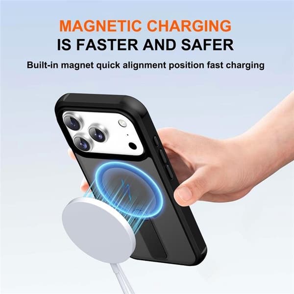 Mobilskal till iPhone 17 Pro Max MagSafe Kickstand - Svart Rosa
