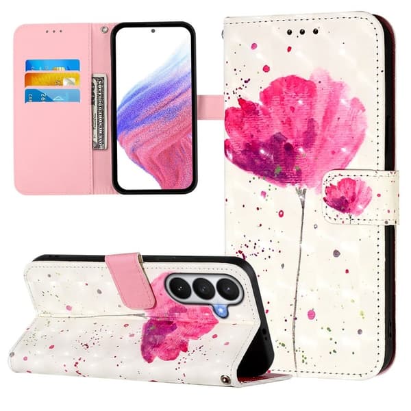 Samsung Galaxy S26 / S26 Pro Plånboksfodral Konstläder Mönster - Blomma