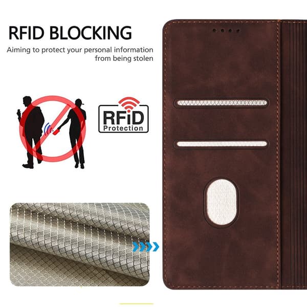 Plånboksfodral för Samsung Galaxy S26 Konstläder RFID - Brun