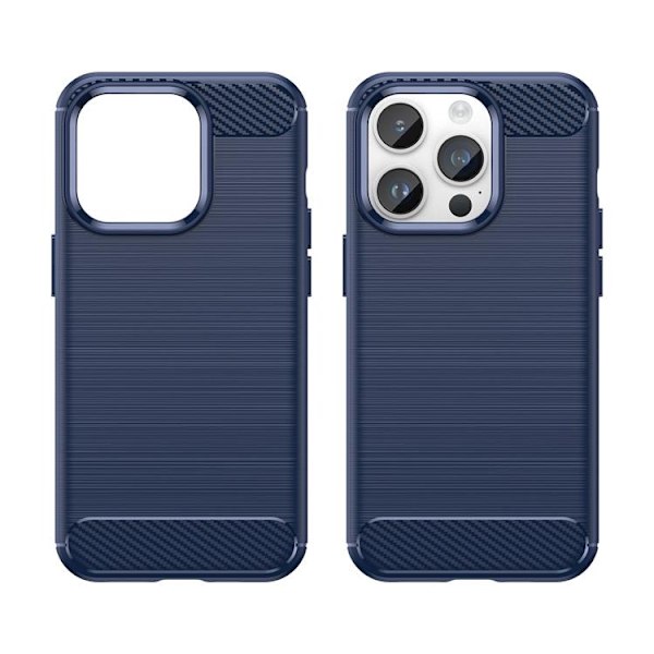 iPhone 14 Pro Max Skal Carbon Fiber Texture - Blå